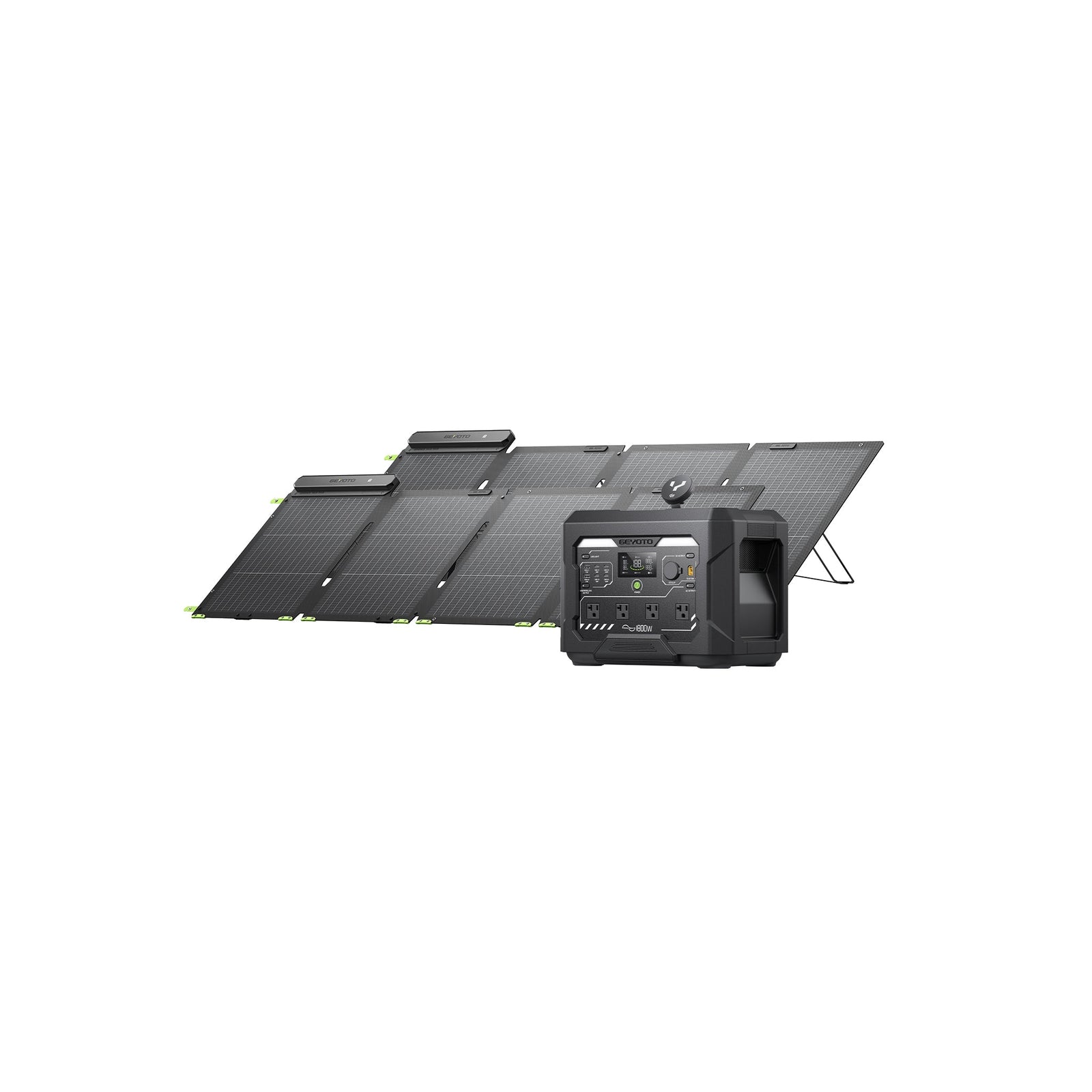 GEYOTO N1000 portable power station with two S200 200W foldable solar panels