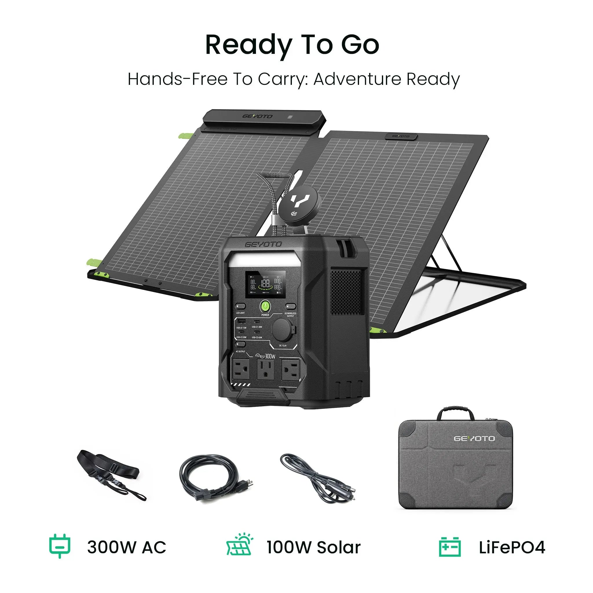 N300 Solar Generator Kit | 256Wh, 300W + 100W Solar Panel N300 Solar Generator Kit | 256Wh, 300W + 100W Solar Panel