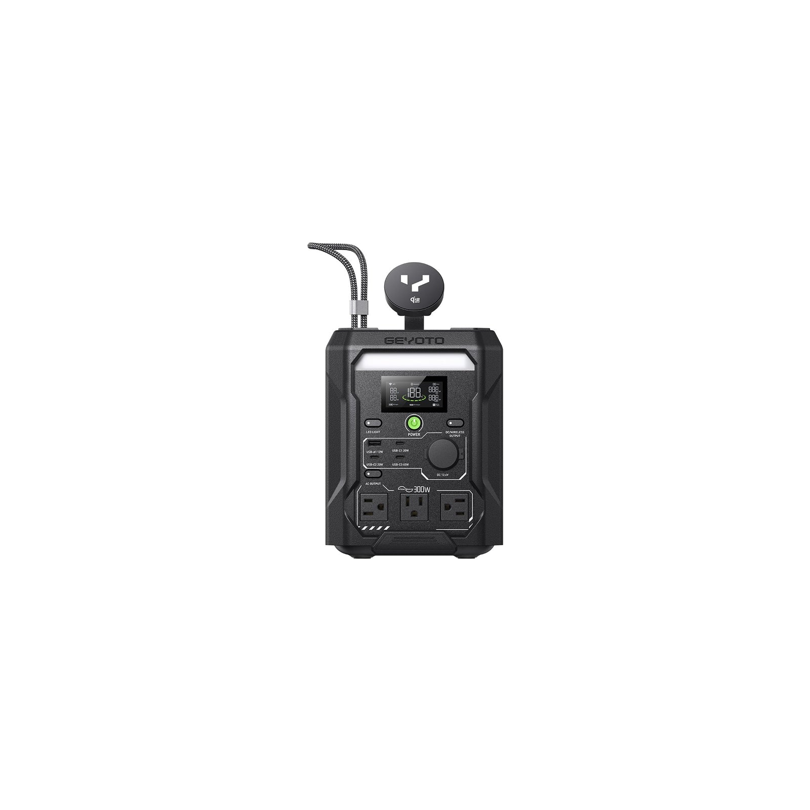 GEYOTO N300 portable power station, product detail view
