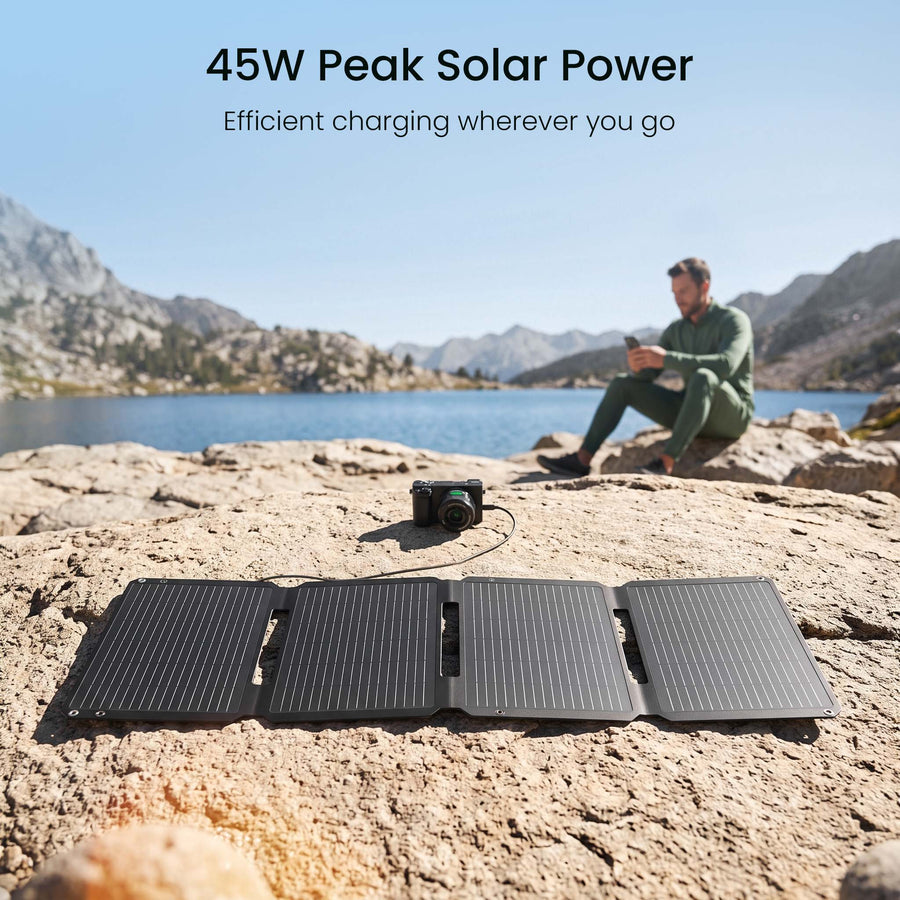 S45 Portable Solar Panel | 45W, USB-A & 2x Type-C GEYOTO Official Store
